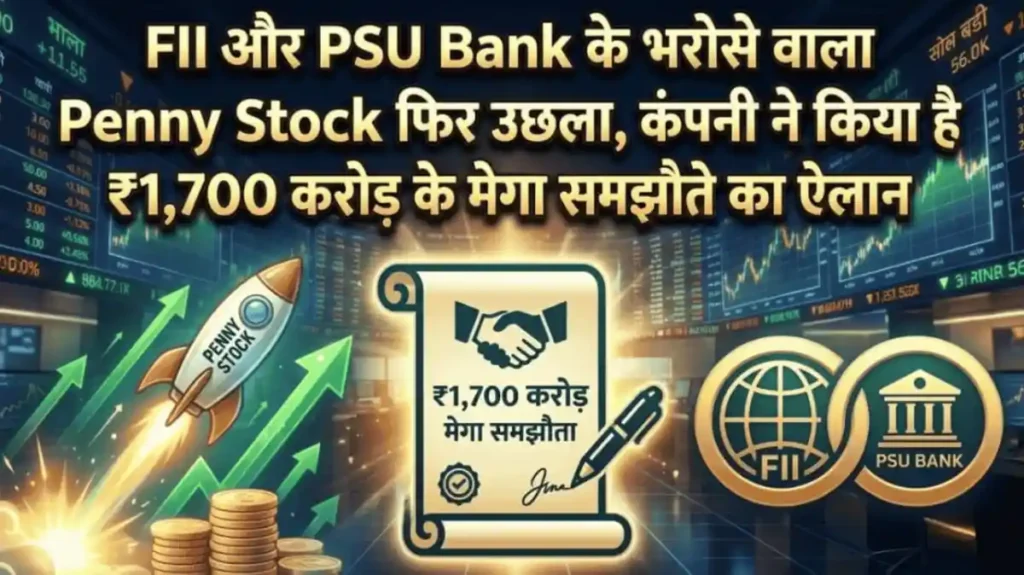 FII और PSU Bank के भरोसे वाला Penny Stock फिर उछला, कंपनी ने किया है ₹1,700 करोड़ के मेगा समझौते का ऐलान