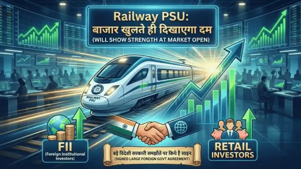 Railway PSU बाजार खुलते ही दिखाएगा दम, बड़े विदेशी सरकारी समझौते पर किये है साइन, FII-Retail ने भी बढ़ाई हिस्सेदारी