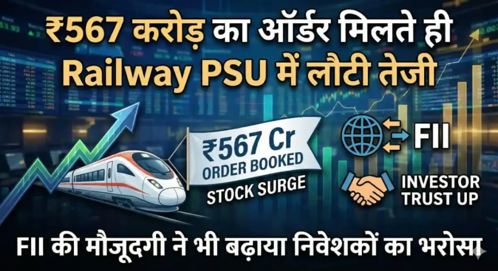 ₹567 करोड़ का ऑर्डर मिलते ही Railway PSU में लौटी तेजी, FII की मौजूदगी ने भी बढ़ाया निवेशकों का भरोसा